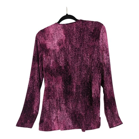 Kenneth Cole Vibrant Pink Wrap Blouse Size‎ Large - Picture 2 of 7